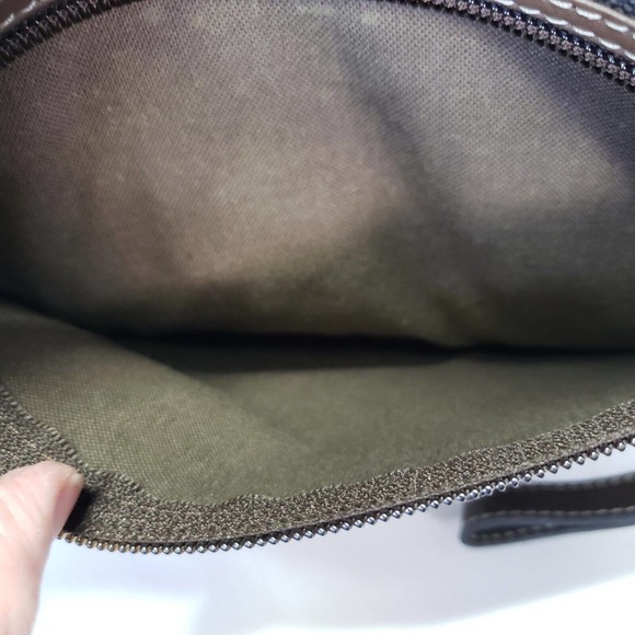Dunhill Wristlet Pouch Men's Bag Large 9x8 Brown Logo Designer Coated Canvas - Picture 6 of 11